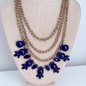 Chunky multi strand Gold and Black Statement Necklace